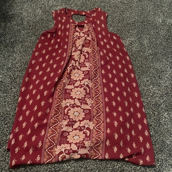Xhilaration Dresses & Skirts - Xhilaration Floral Pattern Dress Red and Orange Women’s Small Sleeveless